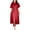 Red, variant on Dvprdro Summer Maxi Dress for Women 2025 Fashion Solid Crew Neck Short Sleeve Split Tiered Pleated Flowy Belt A Line Casual Loose Beach Sun Long Dress