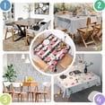 thumbnail image 4 of Pioneer Flower Floral Print Pattern Square Tablecloth,Waterproof Square Table Cover,Wipeable Spillproof Washable Table Cover for Home Kitchen Party Decor 42"X42"(107x107cm), 4 of 6