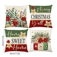 thumbnail image 4 of Xuniizn Christmas Pillow Covers 18x18 inch Set of 4 Xmas Decorations Soft Plush Faux Fur Wool Christmas Throw Pillow Cases Winter Holiday Decor for Sofa Living Room, 4 of 7