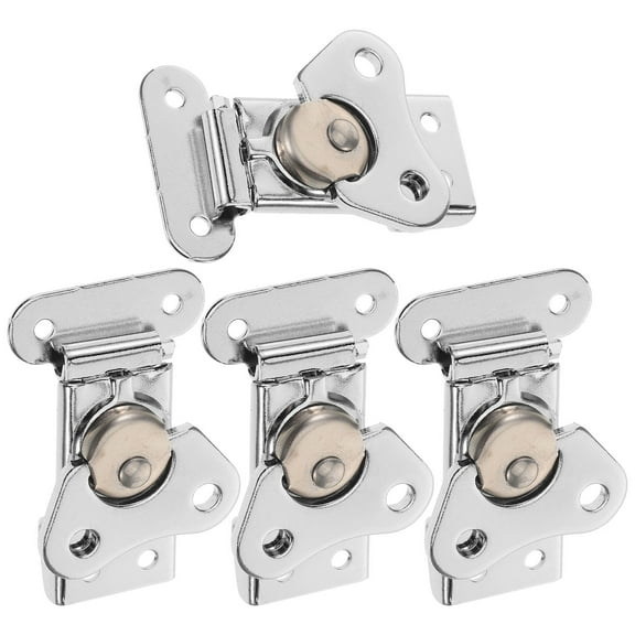 KALLORY  4 Pcs Spring Loaded Lock Butterfly Latches Flight Case Draw Travel Silver