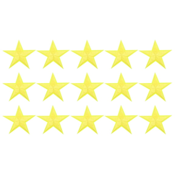 Uxcell 15Pack Iron on Star Patches, Sew on Star Embroidered Patches, DIY Applique Repair Patch for Crafts, 70mm Light Yellow