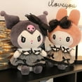 thumbnail image 5 of Sanrios Black Kuromi Mymelody Plush Stuffed Dolls Kawaii Cartoon Sofa Cushion Pillow Dark Gothic Lace Toy Birthday Gift For Girl, 5 of 5