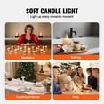 thumbnail image 6 of Natural Unscented Tea Lights, 200-Pack Palm Wax Candles in Aluminum Cups, 6.5-Hour Burn Time, Smokeless Votives for Wedding & Holiday Decor, White, 6 of 6