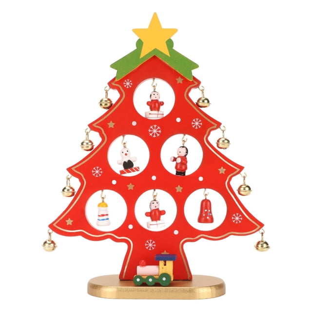 Desktop Mini Christmas Tree, Lightweight Wooden Christmas Tree Tabletop Decoration Creative For Bookshelves