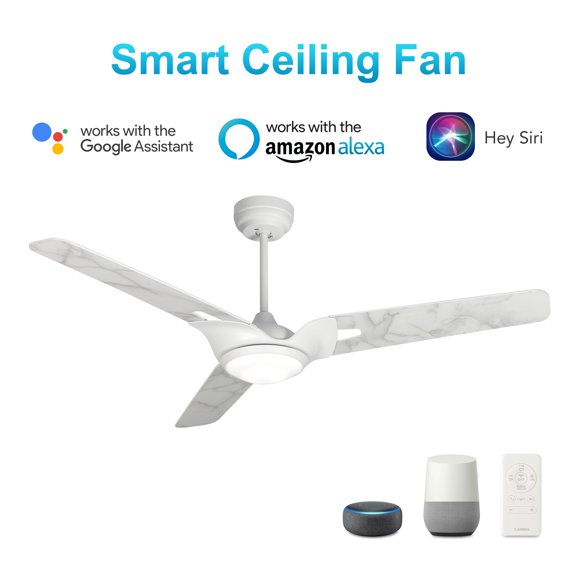 SMAAIR Marble Modern Ceiling Fan, Works with Alexa, Google Home and Siri