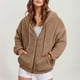thumbnail image 2 of Gibobby Chamarra mujer, Moda Mujer Invierno Abrigo de Felpa Empalme con Capucha Manga Larga Bolsillo con Cremallera cálida Chaqueta Suave(Caqui,XG), 2 of 5