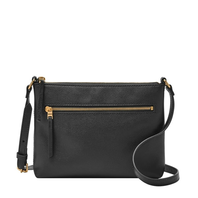 Bolso cruzado de cuero Fossil Fiona negro para mujer