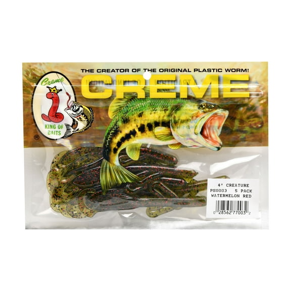 Creme Lure Baby Brush Pig Fishing Lure for Bass, Watermelon Red
