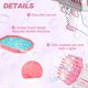 thumbnail image 5 of 69 Holes Bubble Machine Outdoor, Bath Bubble Machine Summer Toy Gift For Kids, Electric Led Lights Bubble Guns For Kids (PINK), 5 of 5
