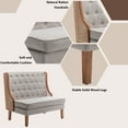 thumbnail image 4 of Andeworld Linen Loveseat Sofa Couch Upholstered Small Loveseat with Rattan Armrest for Living Room,Dining Room（Light Grey）, 4 of 7