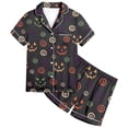 thumbnail image 4 of Weebloom Halloween Toddler Girl Pajamas Cute Pumpkin Pajamas Set Soft Printed Kids Short Sleeve Button Down Shirt And Shorts For And Youth Sleepwear Nightwear Pjs Loungewear 4-5 Years, 4 of 4