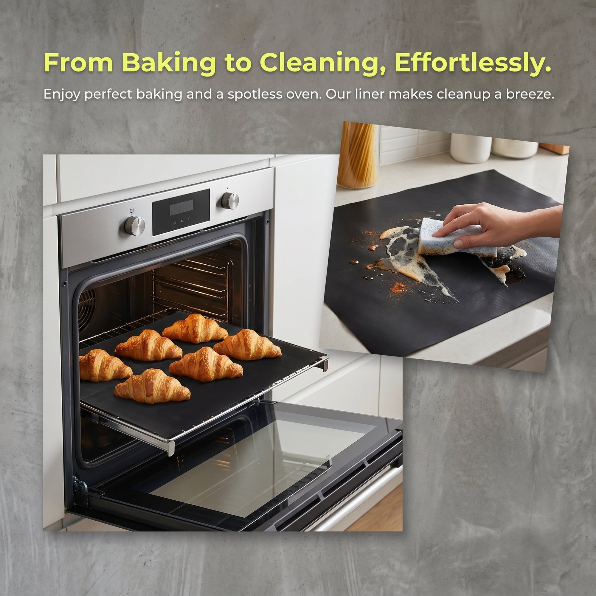 Unique Bargains Non Stick Silicone Bottom Mat for Electric Microwave Grill Black 60"x15.7"