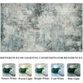 thumbnail image 6 of Washable Abstract Area Rug 3x5 - Rugs for Living Room Large Non Slip Indoor Entryway Rubber Backing Carpet Bedroom Kitchen Distressed Stain Resistant Floor Decor Mat Machine Washable 3x5 Blue, 6 of 8