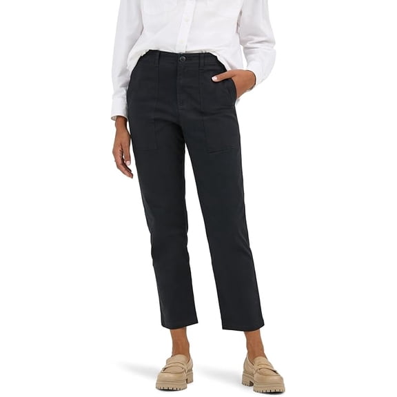 Lee Women's Legendary 26" Utility Crop Pant, Union-All Black, 16