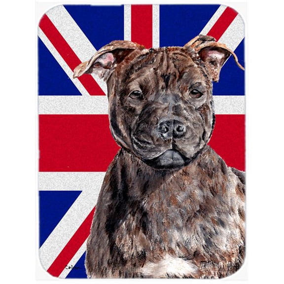 Carolines Treasures  Staffordshire Bull Terrier Staffie With English Union Jack British Flag Mouse Pad
