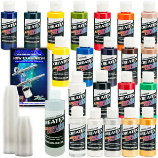 U.S. Art Supply® 12 Color 1oz Transparent AIRBRUSH Paint Set w Cleaner &  Thinner 
