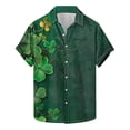 thumbnail image 2 of ZRGHAOYLQ St. Patrick's Day Shirt for Men Funny Shamrock Graphic Shirts Short Sleeve Button Down Tees Tops Casual Lapel Collar Holiday Vacation Shirts, 2 of 5