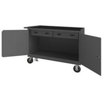 Durham 3414-RM-FL-95 38 in. 14 Gauge Mobile Bench Cabinets, Gray