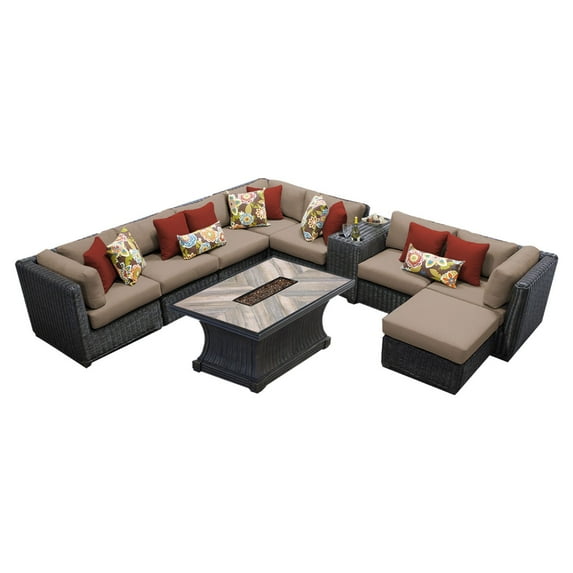 Venice 10 Piece Outdoor Wicker Patio Furniture Set 10h