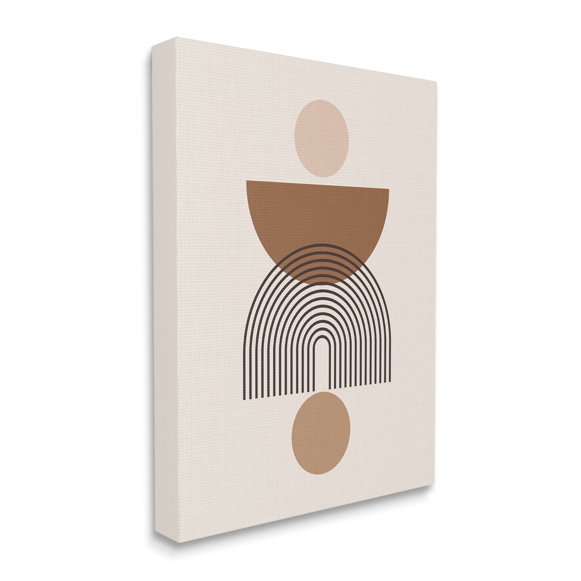 Stupell Industries Brown & Beige Shapes Abstract Painting Gallery Wrapped Canvas Print Wall Art, 24 x 30