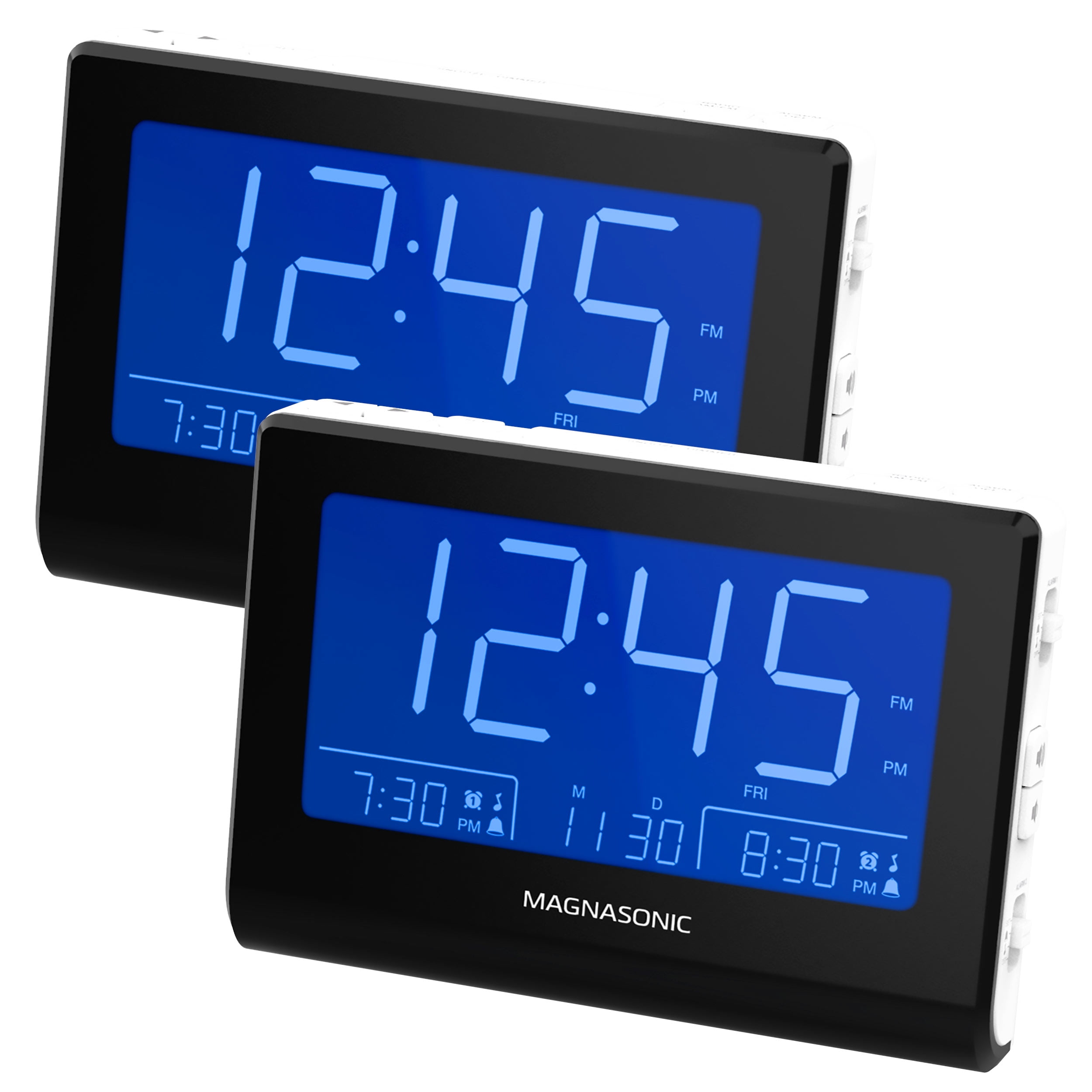 Magnasonic Alarm Clock Radio with USB Charging for Smartphones