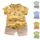 thumbnail image 4 of Odeerbi 1-5 Años Conjunto de Verano Para Niños Camisa de Manga Corta de Algodón Con Dinosaurio Conjunto de Dos Piezas Camisa Con Cuello Alto Estampada Pantalón Corto Con Cintura Elástica, 4 of 4