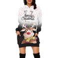 thumbnail image 1 of Vestidos de Navidad Para Mujer Mini Vestido de Manga Larga Vestido Informal Suelto Con Estampado de Capucha Con Bolsillo Odeerbi ODB190612, 1 of 5