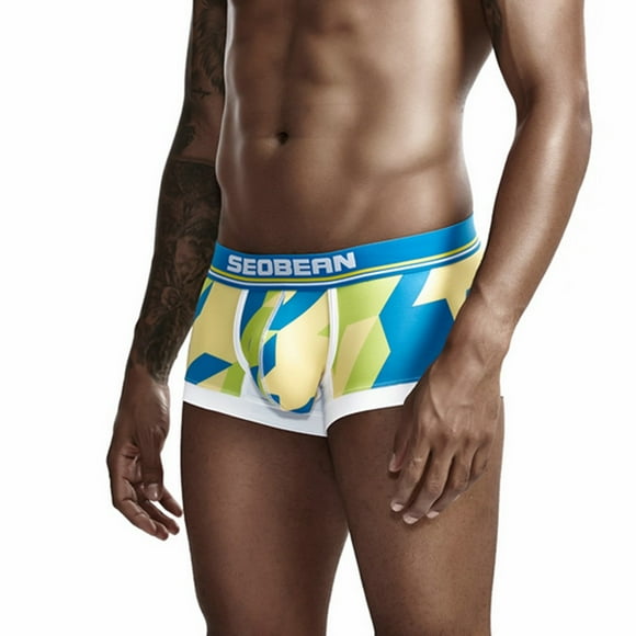 FhsagQ Underwear Men Underwear Pack Long Leg Super Fit Men's New Fashion Printed Underwear Comfortable Underwear Men's Underwear Men's Underwear Boxers Brief Comfortsoft Blue L