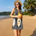 thumbnail image 3 of Fotbe Bee Gnome With Sunflower Vestido de Verano sin Mangas para Mujer – Vestido Midi Línea A, Estilo Camiseta Floral, Vestido Playero Casual y Fluido, 3 of 7
