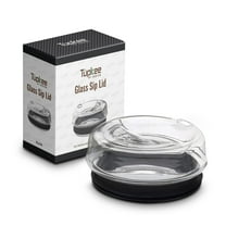 Tupkee Glass Sip Lid Black - Replacement for Tupkee Double Wall Glass Tumbler, 14oz & 8oz Hand Blown Glass Travel Mug