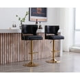 thumbnail image 2 of Guyou Swivel Bar Stool Set of 2, Modern Upholstered PU Adjustable Height Counter Barstools with Open Back and Metal Base for Kitchen Island Restaurant Home Bar, Black, 2 of 14