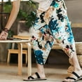 thumbnail image 5 of HOWPAY Swim Trunks Men Quick Dry Hawaiian Print Swimsuits Elastic Waist Drawstring Breathable Loose Fit Summer Casual Swimwear Yellow XXXXXL, 5 of 6