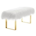 thumbnail image 3 of TOV Furniture TOV-O64 Sherpa Sheepskin Bench with Gold Legs, 3 of 5