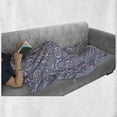 thumbnail image 6 of Paisley Soft Flannel Fleece Throw Blanket, Tribal Floral Ornamental Patterned Design with Raindrop Like Shapes Artwork, Cozy Plush for Indoor and Outdoor Use, 50" x 70", Blue and Purple, by Ambesonne, 6 of 6