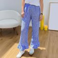 thumbnail image 7 of Felirenzacia Women's Plaid Comfy Cotton Pajama Pants, Loose Lightweight Tartan Elastic Waist Checkered Lounge Wear Pants, Blue,L, 7 of 7