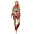 thumbnail image 3 of Matching Family Halloween Pajamas Set - 2 piece Pumpkin Face Print Long Sleeve Top and Pants Sleepwear Sets,Funny Cartoon Family Halloween Pajamas for Halloween Night for 3XL Pjs, 3 of 5