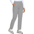 thumbnail image 2 of Women Stretch Straight Leg Pants Elastic Waist Lightweight Work Pants Casual Lounge Athletic Trousers with Pockets Light Gray M, 2 of 7