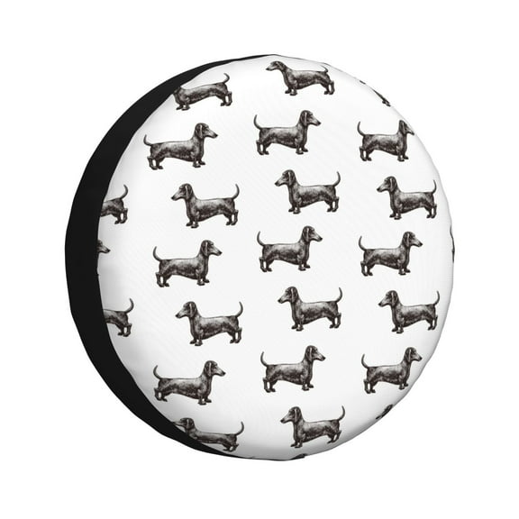Rv Spare Tire Cover 14 inch - Dachshund Dog Puppy No.1017 Tire Covers for Trailers, Adjustable Camper Spare Tire Cover