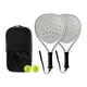 thumbnail image 1 of Surfibra de fibra de carbono de tenis de remo de pádel al aire libre para niños para principiantes deportes 2 raquetas con bolsa para pelotas, 1 of 8