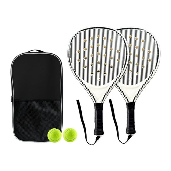 Raqueta de tenis de paleta con espuma Eva Core Ligero Padel Raqueta Surfiber de fibra de carbono para hombres junior Mujeres Entrenamiento deportivo 2 raquetas con bolsa para pelotas