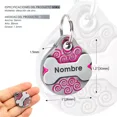 thumbnail image 2 of Placa Perro Personalizada Hueso Tag Acero Inoxidable Premium Color Fucsia, 2 of 4