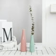 thumbnail image 4 of ABPETE Small Ceramic Vase Set of 2 Flower Bud Vases Modern Minimalist Vase Mini Table Floral Vase Flower Arrangement for Home Living Room Office Centerpiece Decor 5 inch Green, 4 of 9