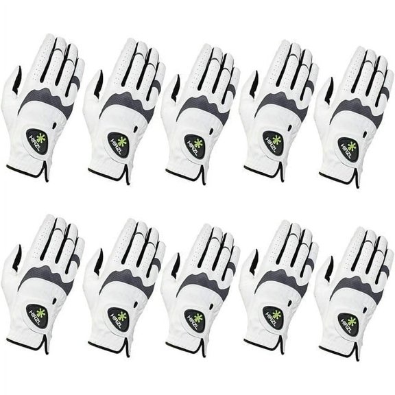 HIRZL Men's Golf Gloves - Trust Hybrid, Leather, Grippp Technology, Pack of 10