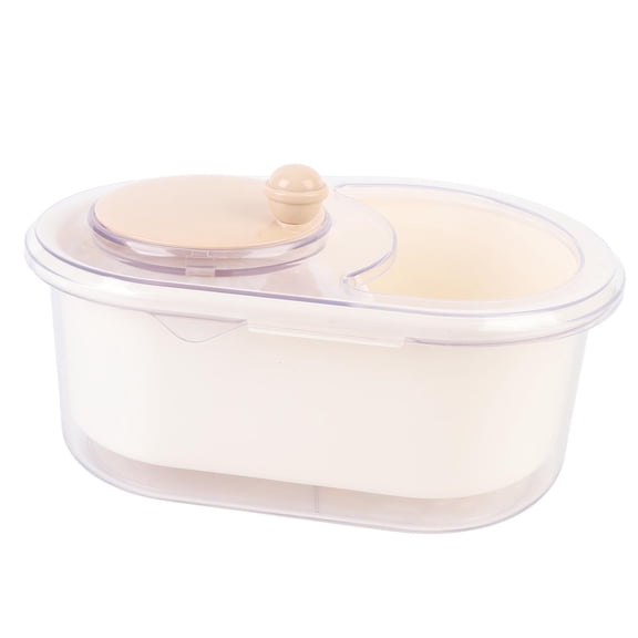 Fruit and Vegetable Washer Basket Portable Spinner Bowl with Brush, White