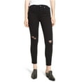 thumbnail image 1 of Artículos de la sociedad Heather Skinny Fit Jeans para mujer, negro, 24, 1 of 1