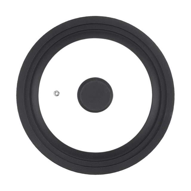Tapa de vidrio templado, tapas, piezas de utensilios de cocina, tapa universal resistente al calor Negro 31cm