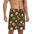 thumbnail image 2 of Naloa red green coffee cup Men's Short Pajama Pants, Pj Shorts, Lounge Comfort Shorts-Small, 2 of 6