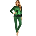 thumbnail image 2 of Racifhz Matching Family PJs Halloween Sleepwear Set Soft Long Sleeve Top and Pants Skeleton Print Loungewear Cozy Holiday Gift Set for Autumn Fall Festive Nightwear, Women Size:S, 2 of 6