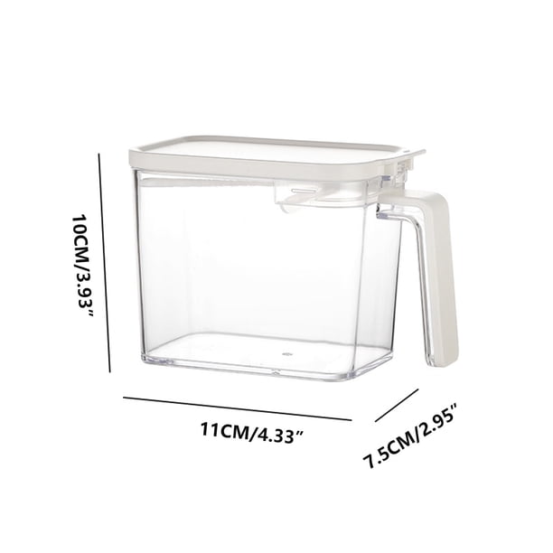 Caja para Condimentos de Cocina, Diseño Transparente, Tapa Hermética, Asa Lateral para Un Uso Fácil, Mantiene Las Especias Frescas, Práctico Almacenamiento de Cocina, Fácil de Limpiar, Juego