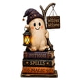 thumbnail image 2 of ShaoXinWan Halloween Ghost Pumpkin House Wooden Tabletop Ornament, 2D Spliceable Decor Sign, Festive Accent for Dining Table Cabinet Bookshelf Decor, 2 of 6